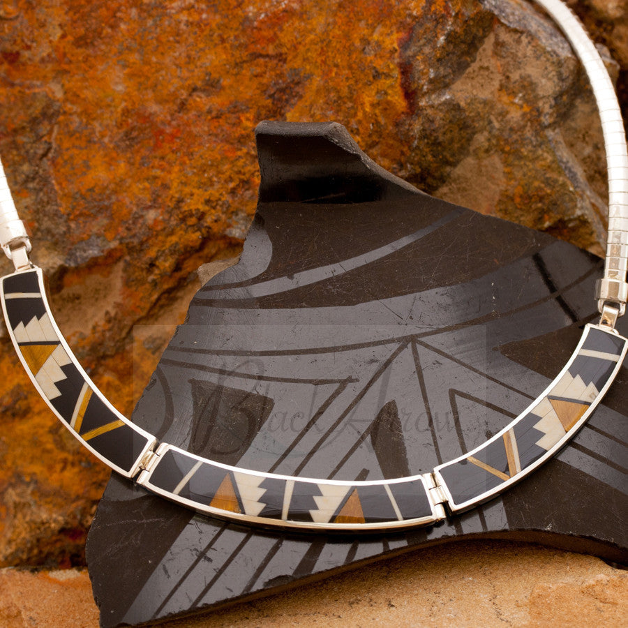 Inlaid Sterling Silver Necklace