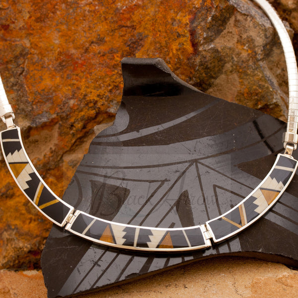 Inlaid Sterling Silver Necklace