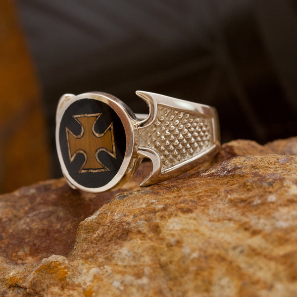 David Rosales Inlaid Four Quarters Sterling Silver Ring