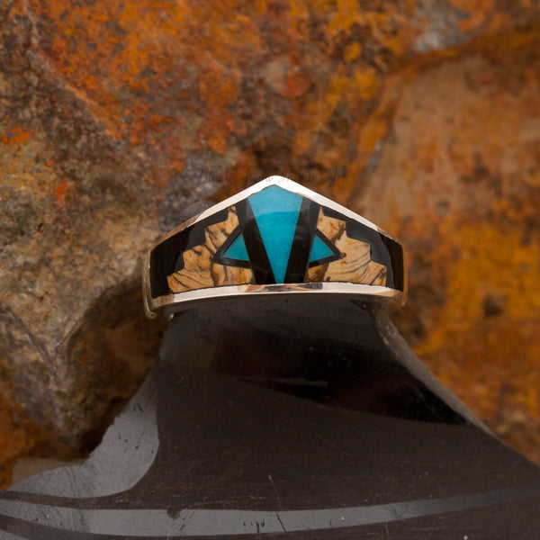 David Rosales Valkyrie Inlaid Sterling Silver Ring