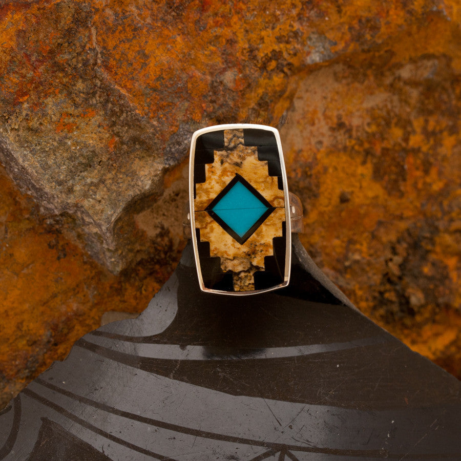 David Rosales Bounty Inlaid Sterling Silver Ring