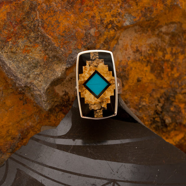 David Rosales Bounty Inlaid Sterling Silver Ring