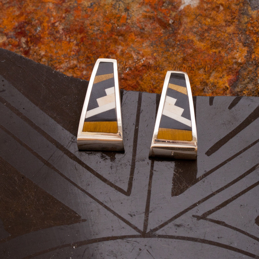 David Rosales Kayenta Stairway Inlaid Sterling Silver Earrings
