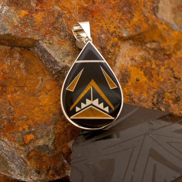 David Rosales Kayenta Ascension Inlaid Sterling Silver Pendant