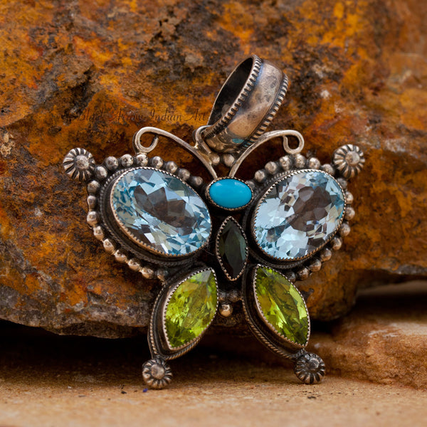 Leo Feeney Peridot Sterling Silver Butterfly Pendant