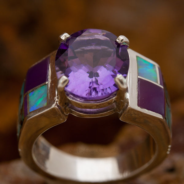 David Rosales Shalako Classy Inlaid Sterling Silver Ring