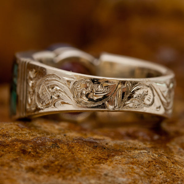 David Rosales Shalako Classy Inlaid Sterling Silver Ring