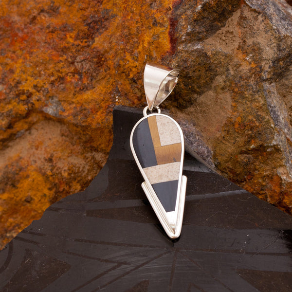Inlaid Sterling Silver Pendant