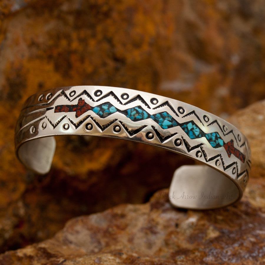 Old Arrow Turquoise Sterling Silver Bracelet