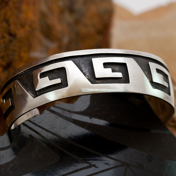 Old Zuni Overlay Sterling Silver Bracelet