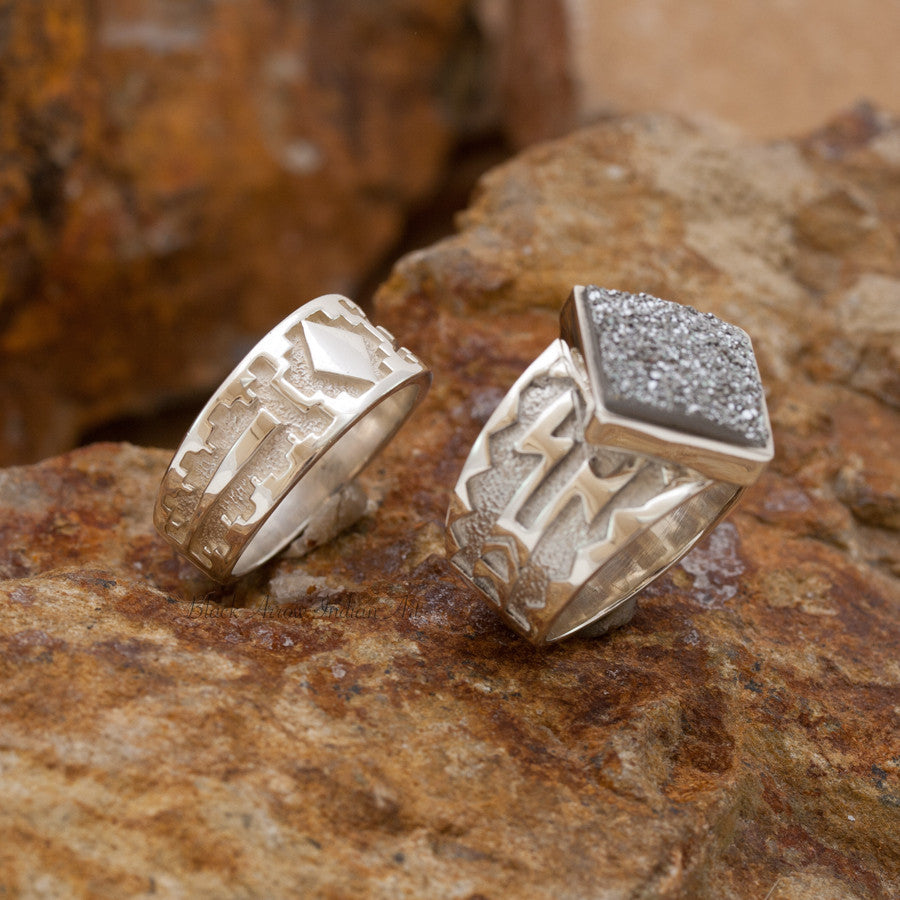 David Rosales Couples' Set Silver Country Sterling Silver Rings