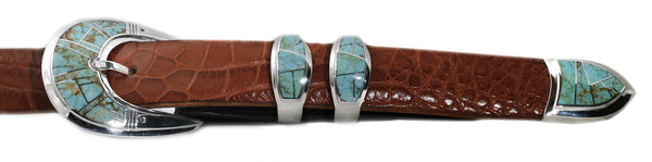 Supersmith #8 Turquoise 1" Inlaid Ranger Belt Buckle