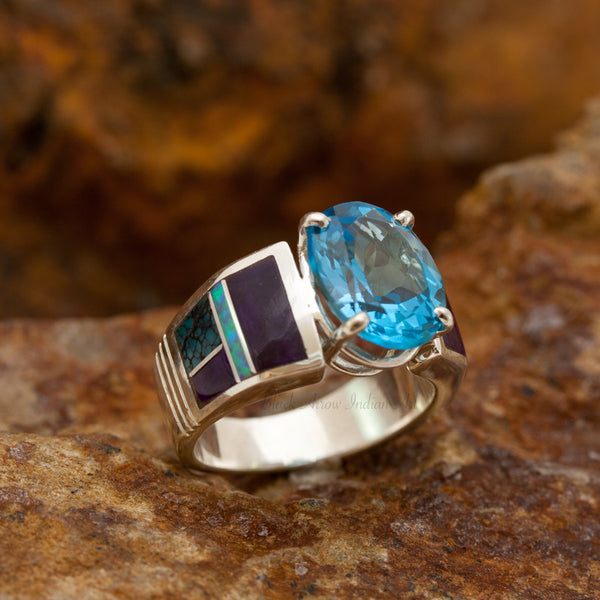 David Rosales Shalako Beauty Inlaid Sterling Silver Ring