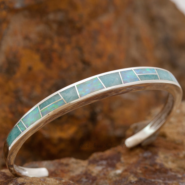 David Rosales Amazing Light Inlaid Sterling Silver Bracelet