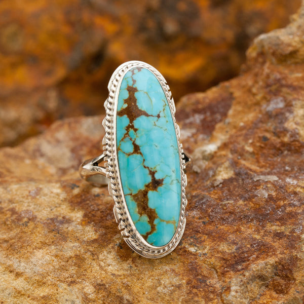 Number 8 Turquoise Ring - SIZE 6.5