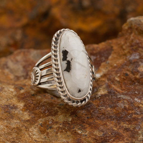 White Buffalo Fractal Ring SIZE 7