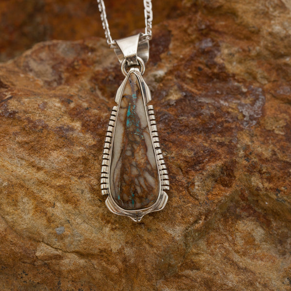Fennimore Teardrop Boulder Turquoise Pendant