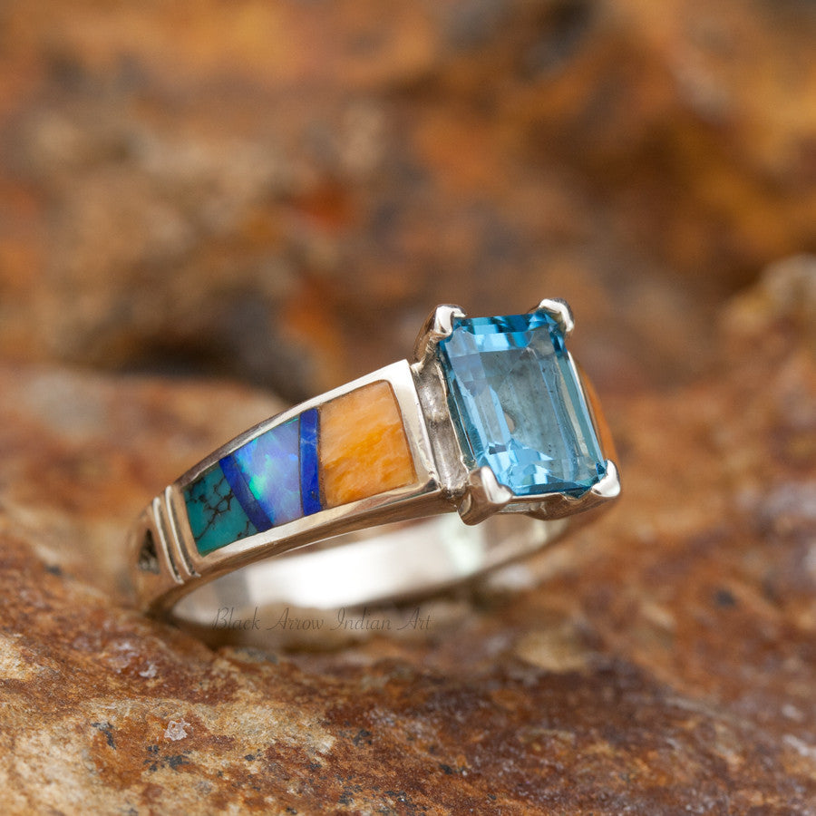 David Rosales Kaleidascope Inlaid Sterling Silver Ring