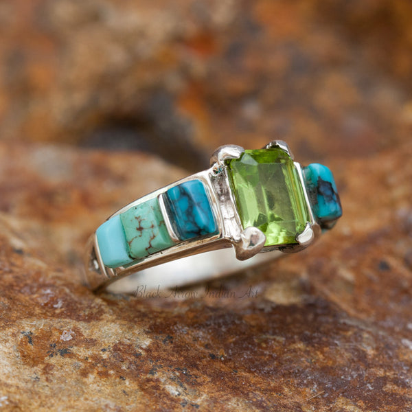David Rosales Pine Hill Cobble Inlaid Sterling Silver Ring