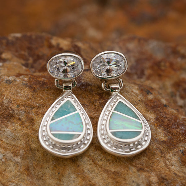 Amazing Light Inlaid Dynamic Sterling Silver Earrings