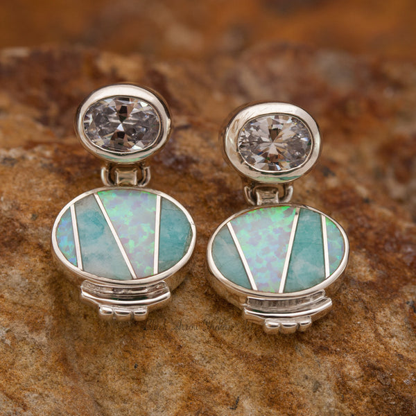 Amazing Light Inlaid Matisse Sterling Silver Earrings