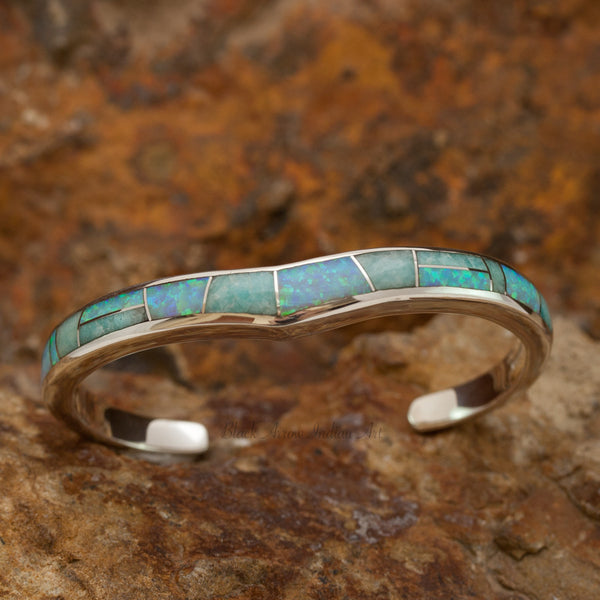 David Rosales Amazing Light Inlaid Sterling Silver Bracelet
