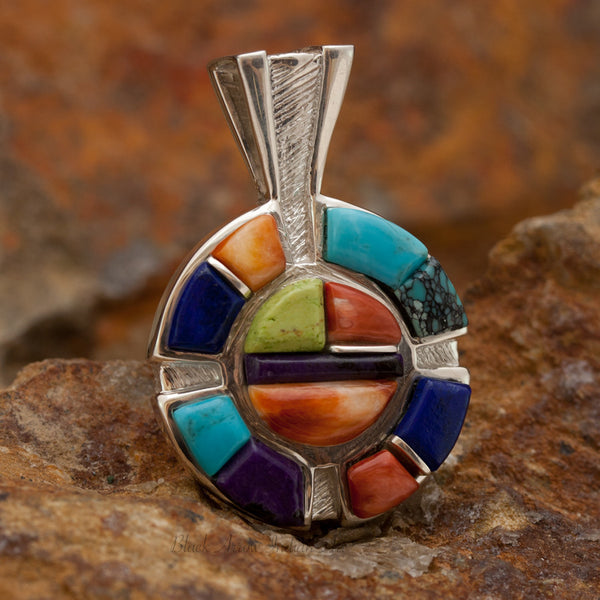 David Rosales Indian Summer Inlaid Sterling Silver Pendant