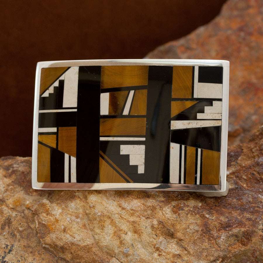 David Rosales Kayenta Pablo Kayenta Inlaid Sterling Silver Ranger Buckle