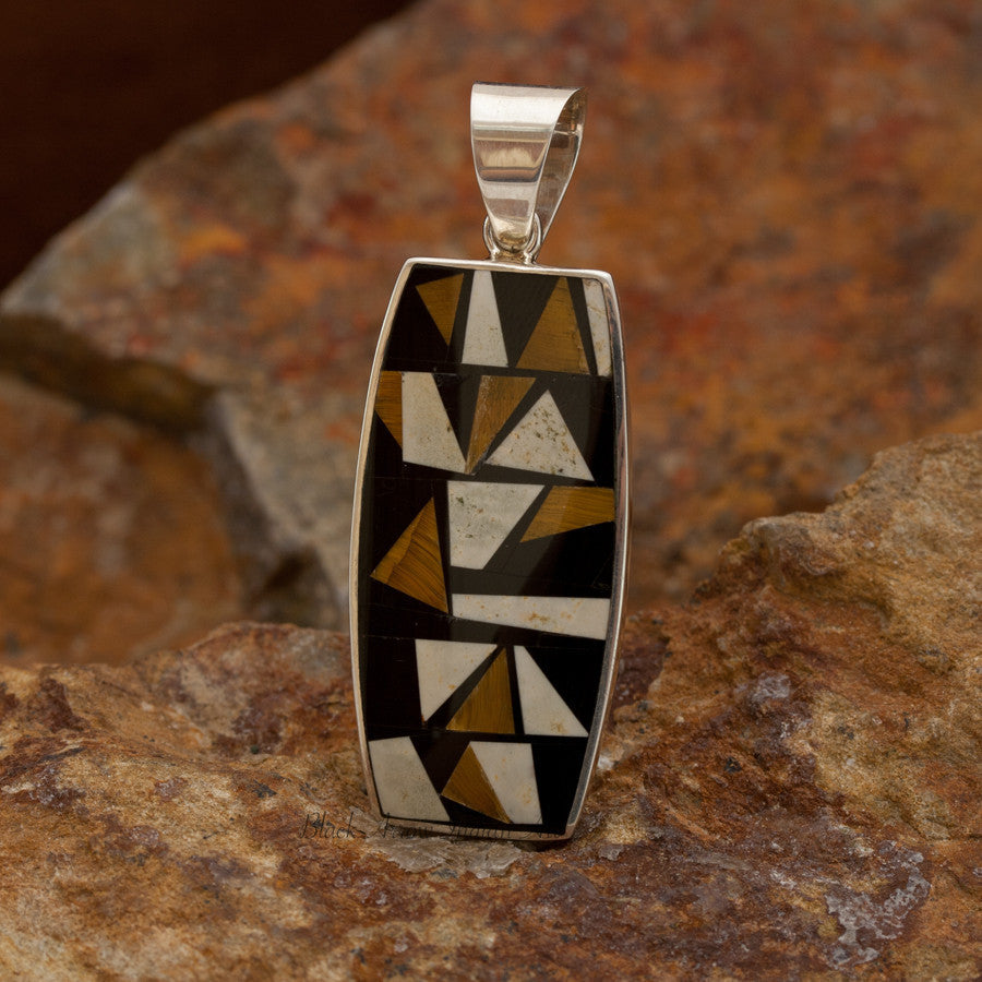 David Rosales Kayenta Braque Inlaid Sterling Silver Pendant