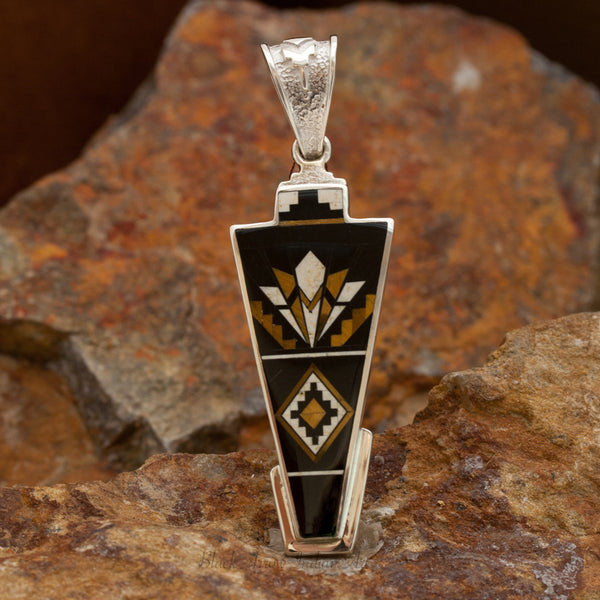 David Rosales Kayenta Fancy Inlaid Sterling Silver Pendant