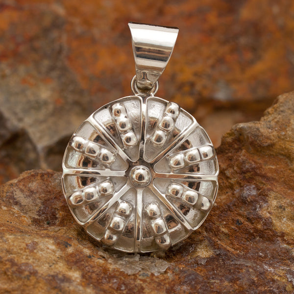 David Rosales Native Lite Inlaid Sterling Silver Two-Sided Pendant