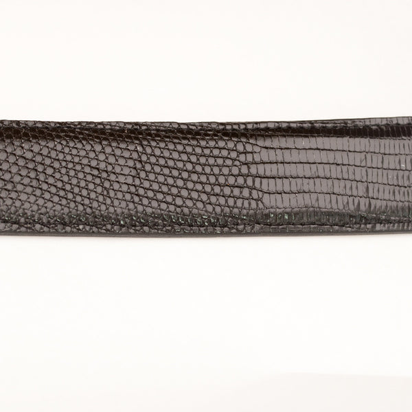 Black Custom Java Lizard Belt Strap
