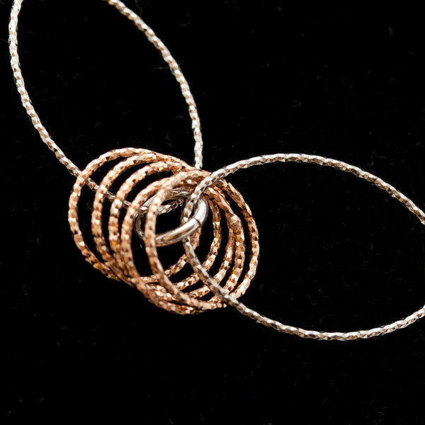 Glittering  Rose Gold and Sterling Silver Bracelet