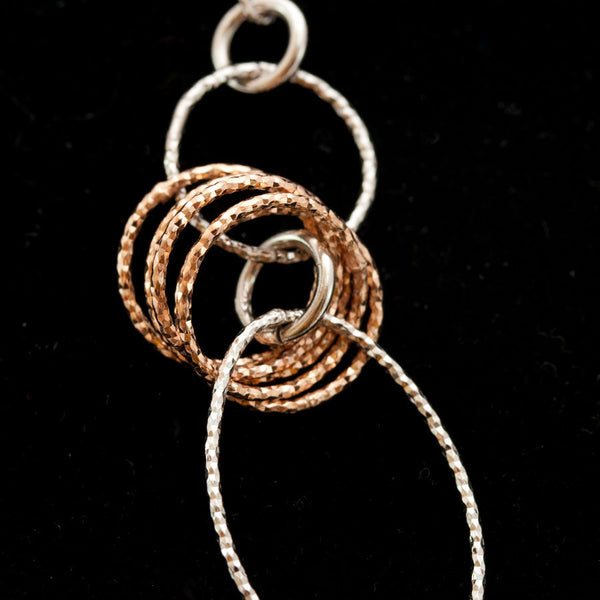 Glittering Rose Gold and Rhodium Plated Necklace