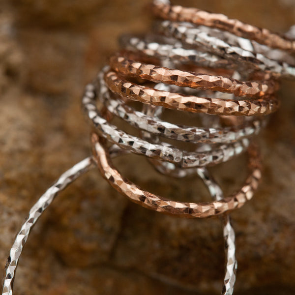Glittering Rose Gold and Rhodium Plated Necklace