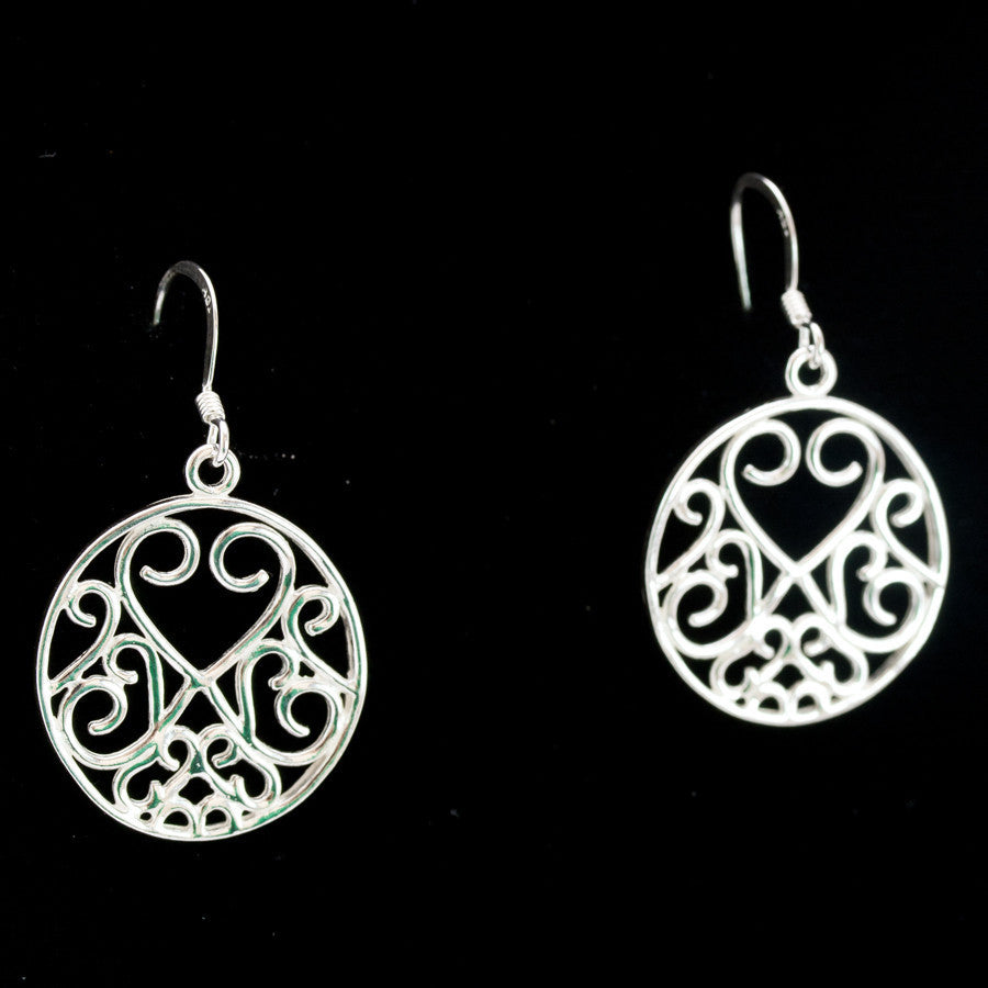 Sterling Silver and Rhodium Vines of Love Earrings