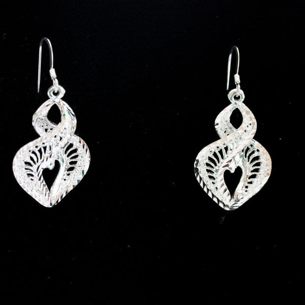 Sterling Silver and Rhodium Infinite Love Earrings