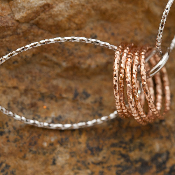 Floral Wreath Sterling Silver and Rhodium Plated Necklace