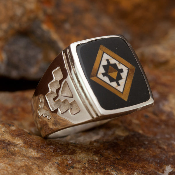 David Rosales Serenity Kayenta Inlaid Sterling Silver Ring