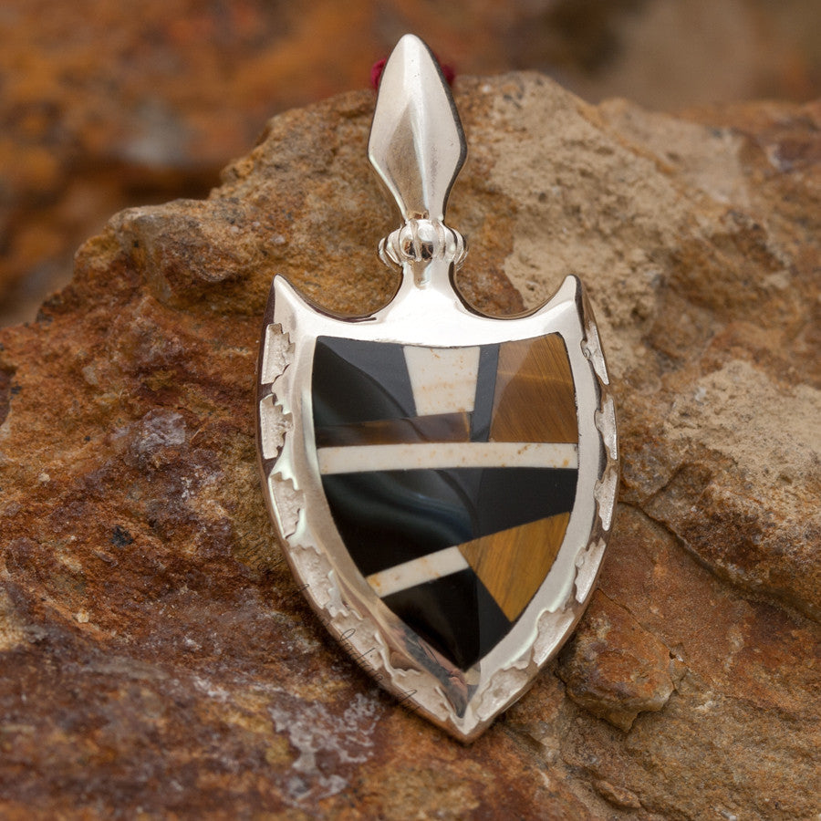 David Rosales Kayenta Excalibur Inlaid Sterling Silver Pendant