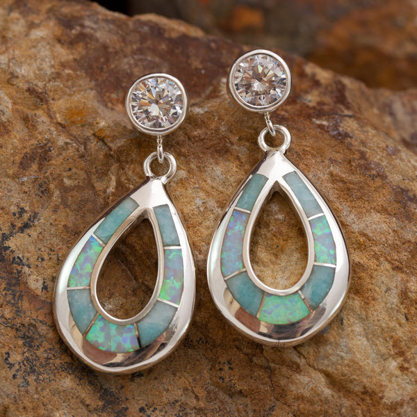Amazing Light Inlaid Openness Sterling Silver Earrings