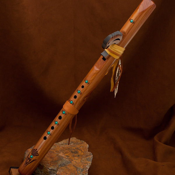 Odell Borg Cedar w/Turquoise Sparrow Hawk Flute in Key of A