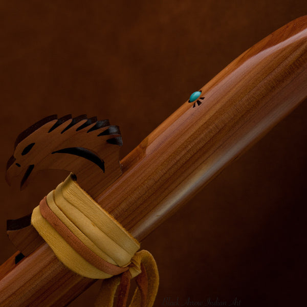 Odell Borg Cedar w/Turquoise Sparrow Hawk Flute in Key of A