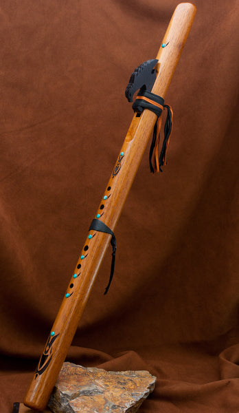 Odell Borg Spanish Cedar w/Turquoise Golden Eagle Flute in Key of F#