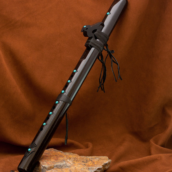 Odell Borg Ebonized Turquoise Crow Flute in Key of A