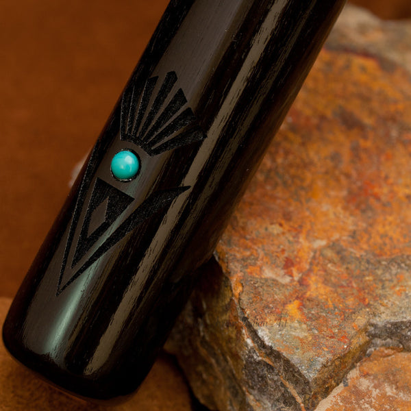 Odell Borg Ebonized Turquoise Crow Flute in Key of A