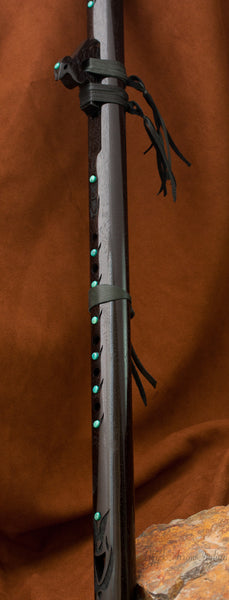 Odell Borg Ebonized Turquoise Crow Flute in Key of F#