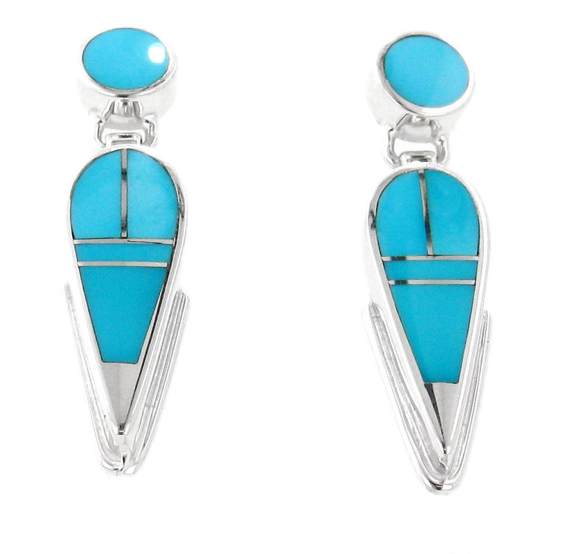 Inlaid Sterling Silver Earrings