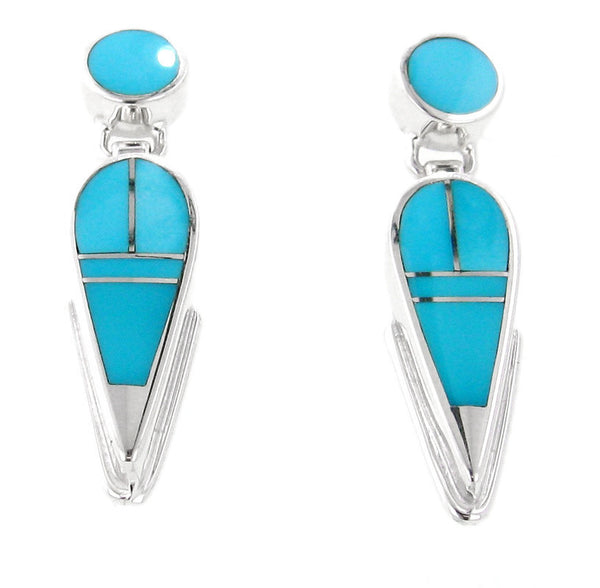 Inlaid Sterling Silver Earrings