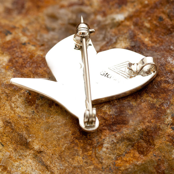 David Rosales Shalako Inlaid Sterling Silver Pendant and Brooch
